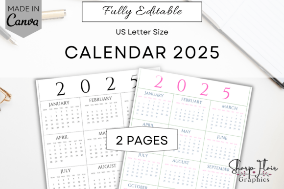 Download Minimal Calendar 2025 | Canva Template - Calendar 2025 Collection