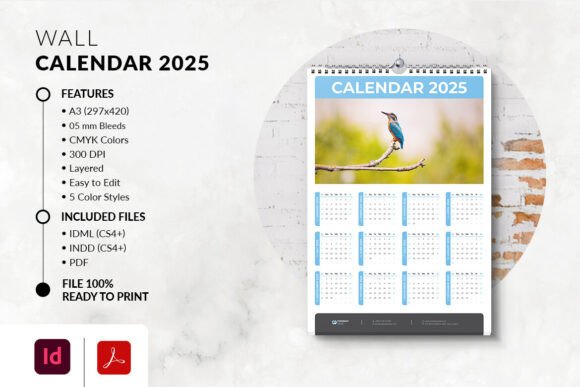 Download Wall Calendar 2025 Template - Premium Resources
