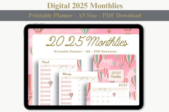 Download Digital Monthly Printable Calendar 2025 - Calendar 2025 Collection