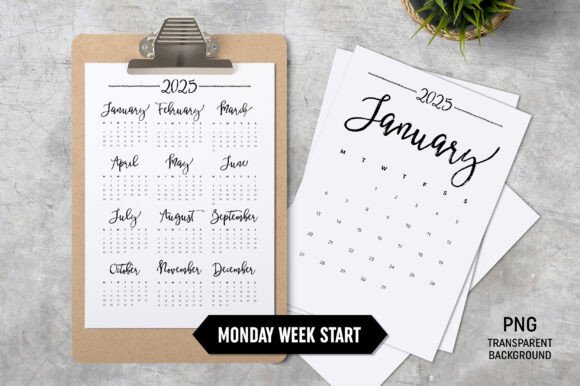 Download Calendar 2025 A4 Monday Start - Premium Bundle