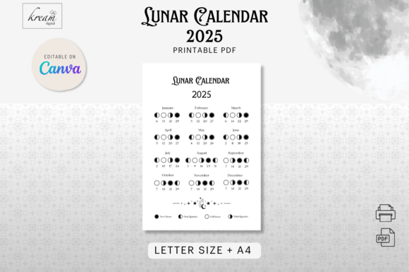 Download Lunar Calendar 2025 Printable - Premium Resources