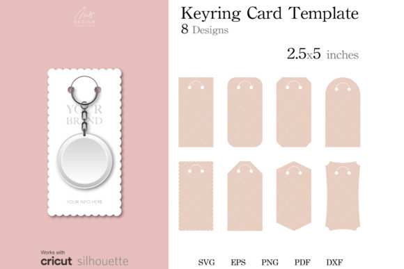Download 8 Keyring Display Card Templates SVG - Display card Collection