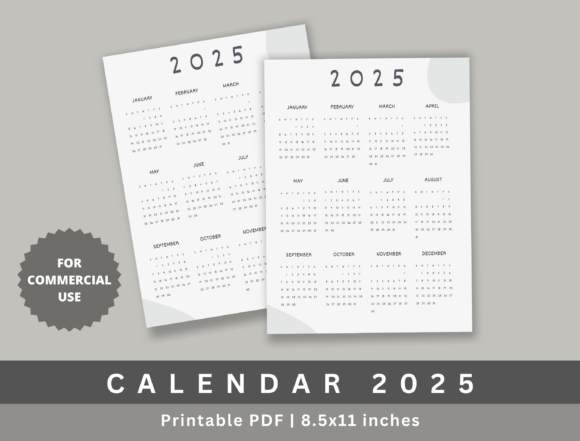 Download Yearly Calendar 2025, KDP - Calendar 2025 Collection