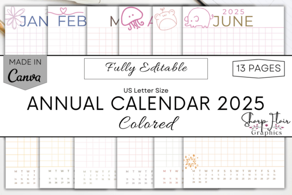 Download Annual Calendar 2025 | Task Planner 2025 - Calendar 2025 Collection